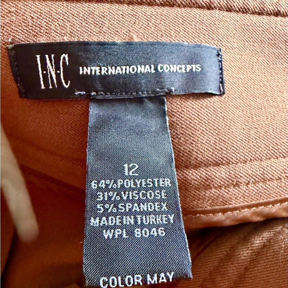 INC International Concepts Brown Trousers Size 12 - Picture 3 of 3